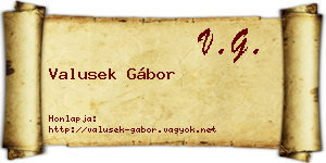 Valusek Gábor névjegykártya